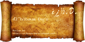 Öhlbaum Ders névjegykártya